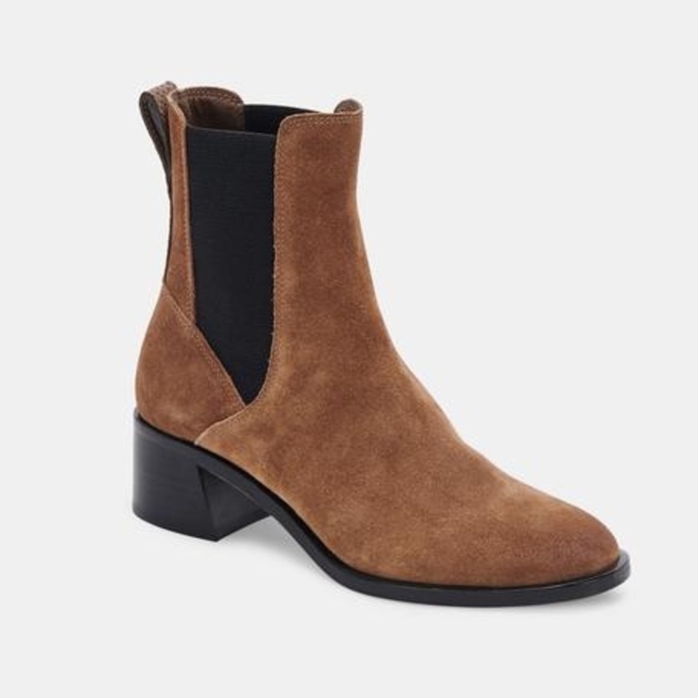 Dolce Vita Brown Suede Chelsea Ankle Boots